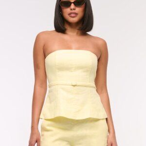 Abercrombie & Fitch Butter Yellow Linen Top- Size: Medium